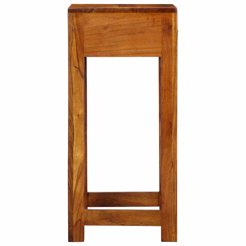 Tavolino | Tavolo laterale Floreale con cassetto Marrone 35 x 35 x 75 cm
