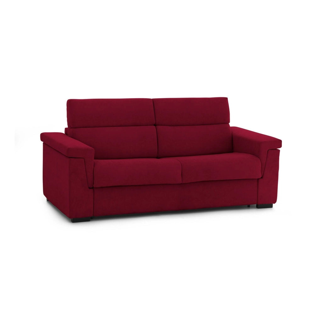 Nus, Divano Letto 3 Posti Sfoderabile Made in Italy, 225x95 cm Rosso