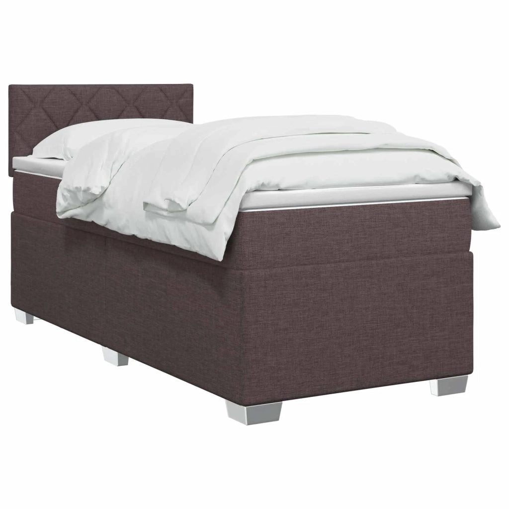 Letto con Box Spring, Materasso e LED Marrone Scuro 90 x 200 cm 3451864