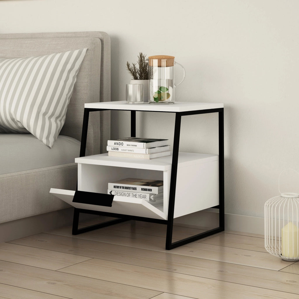 Comodino in legno "Pal" - 45 x 40 x 50 cm - Bianco
