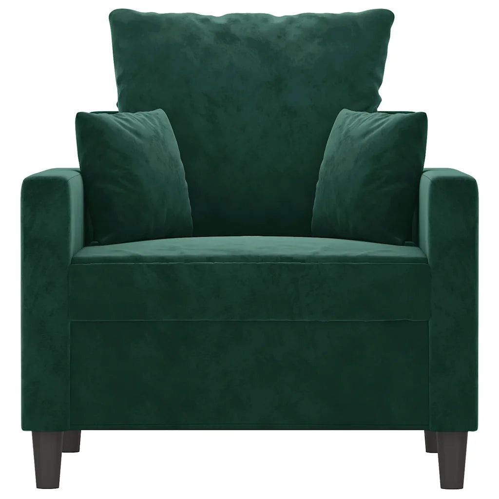 Poltrona Verde Scuro 60 cm Velluto 359285