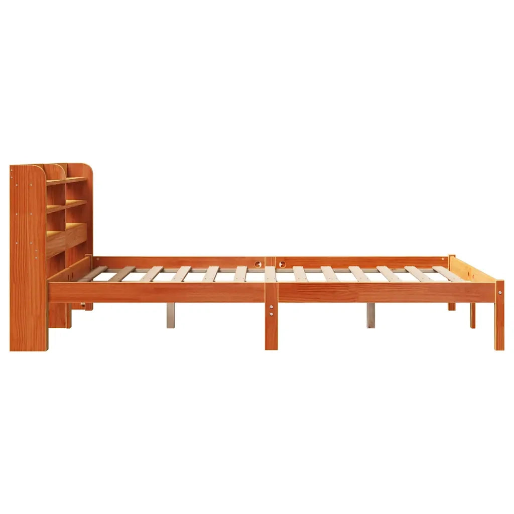 Giroletto con Testiera Marrone Cera 140x200 cm Massello Pino 3306559