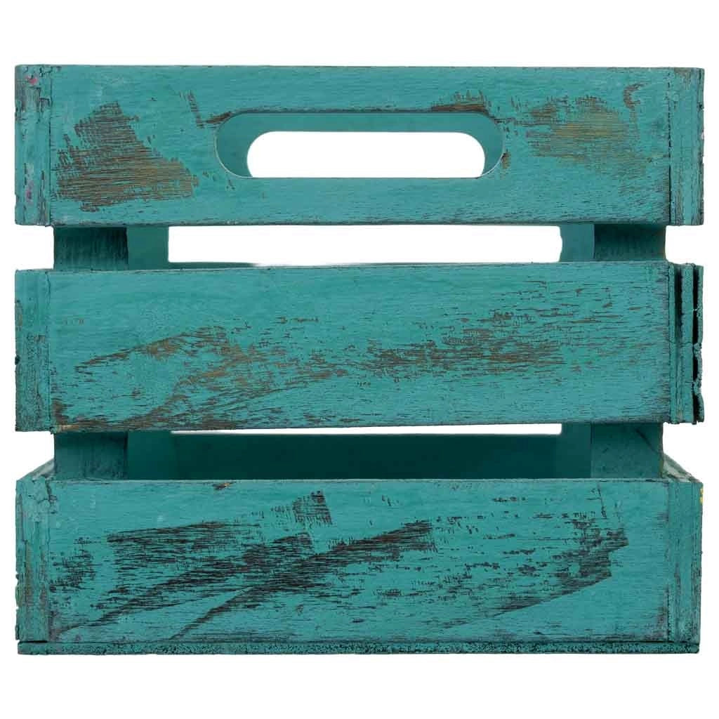 Cassetto in legno blu 18x12x10h cm