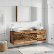Set di mobili per il bagno 4 pz Legno antico 3406949