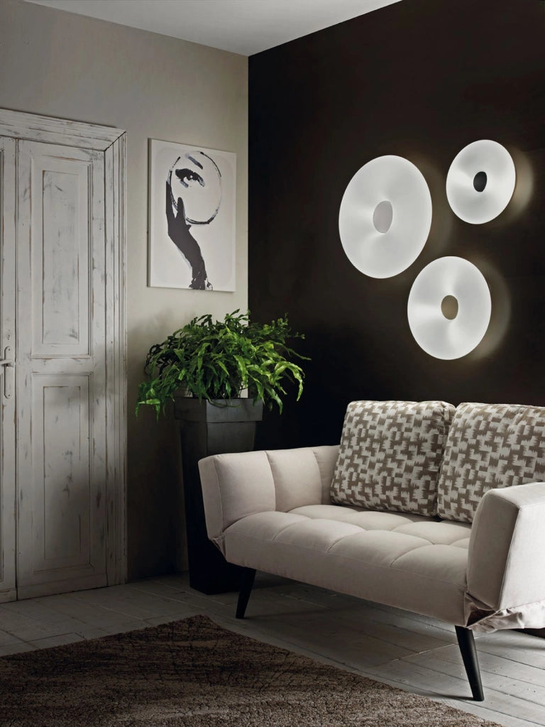 PLAFONIERA DODI D.53CM 4 LUCI ATTACCO E27 COLORE BIANCO CON DECORAZIONE BIANCO-TORTORA-NERO