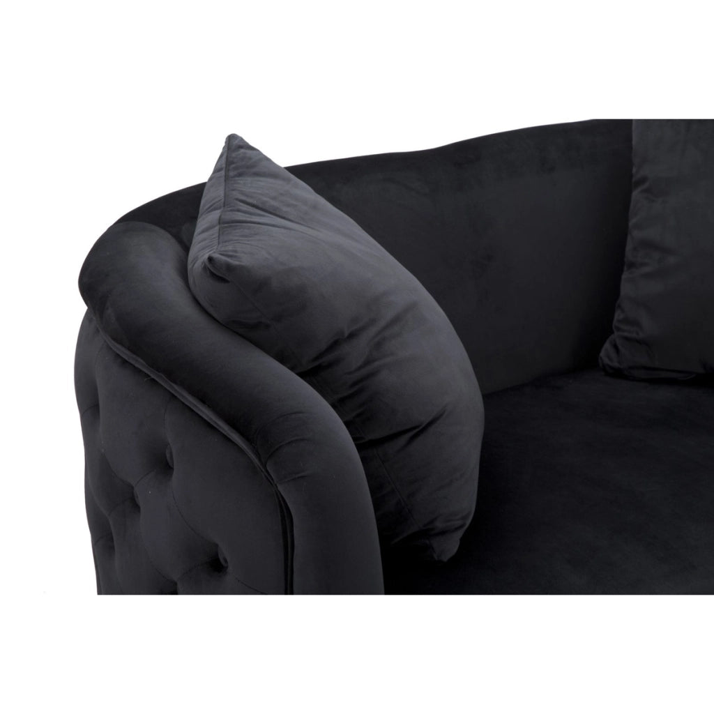 Divano VKH34, Nero, Metallo, 127x74x71 cm