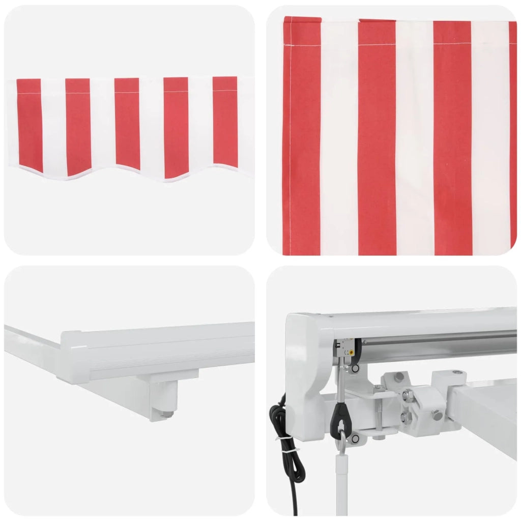 Tettuccio Elettrico Retrattile Rosso e Bianco 3,5 x 2,5 m 3420980