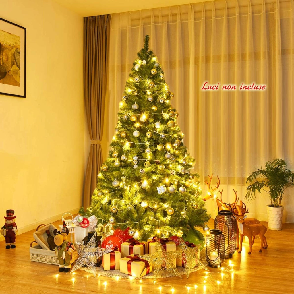 Albero di Natale 180 cm, Albero di Natale Artificiale con 1000 Rami Densi e Base in Metallo con Cuscinetto Antiscivolo, Albero di Natale Folto per Casa, Ufficio e Negozio (180 cm)