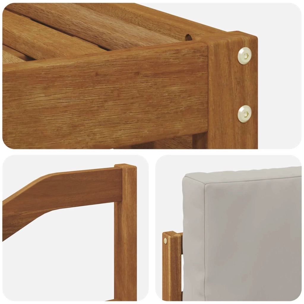 Set divani con cuscino 5 pcs Grigio Naturale e Chiaro 3374666