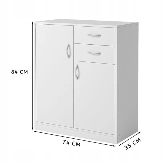 Comò, bianco 74x35x84 cm