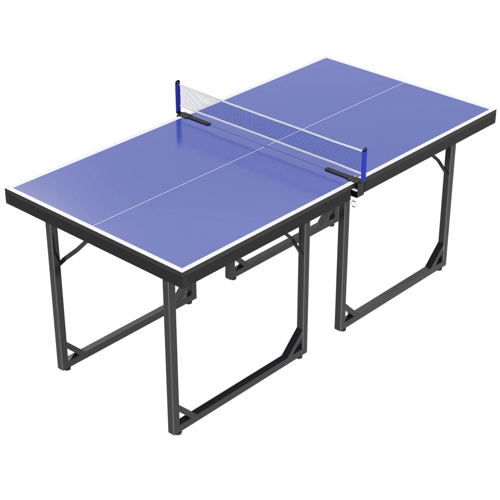 Tavolo da Ping Pong Pieghevole per Interni, Tavolo Ping Pong con Rete, Montaggio Non Richiesto, 182x91 cm, Blu e Viola