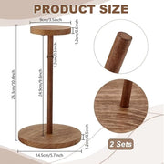 Display Stand per Cappe in Legno - Kokosnoot Marrone - Set a 2 pezzi