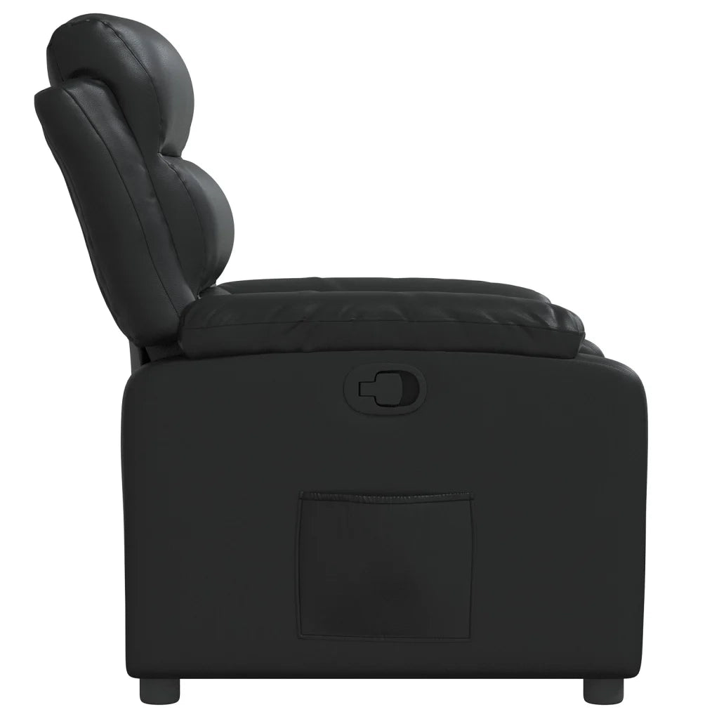 Poltrona | Sedia Relax Reclinabile Nera in Similpelle