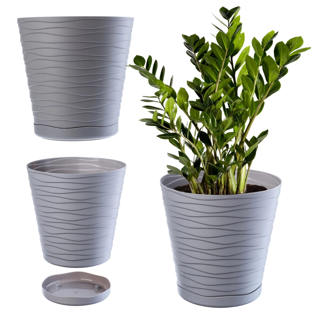 Vaso da fiori KADAX da 19 cm con coperchio e supporto, supporto per fiori in plastica