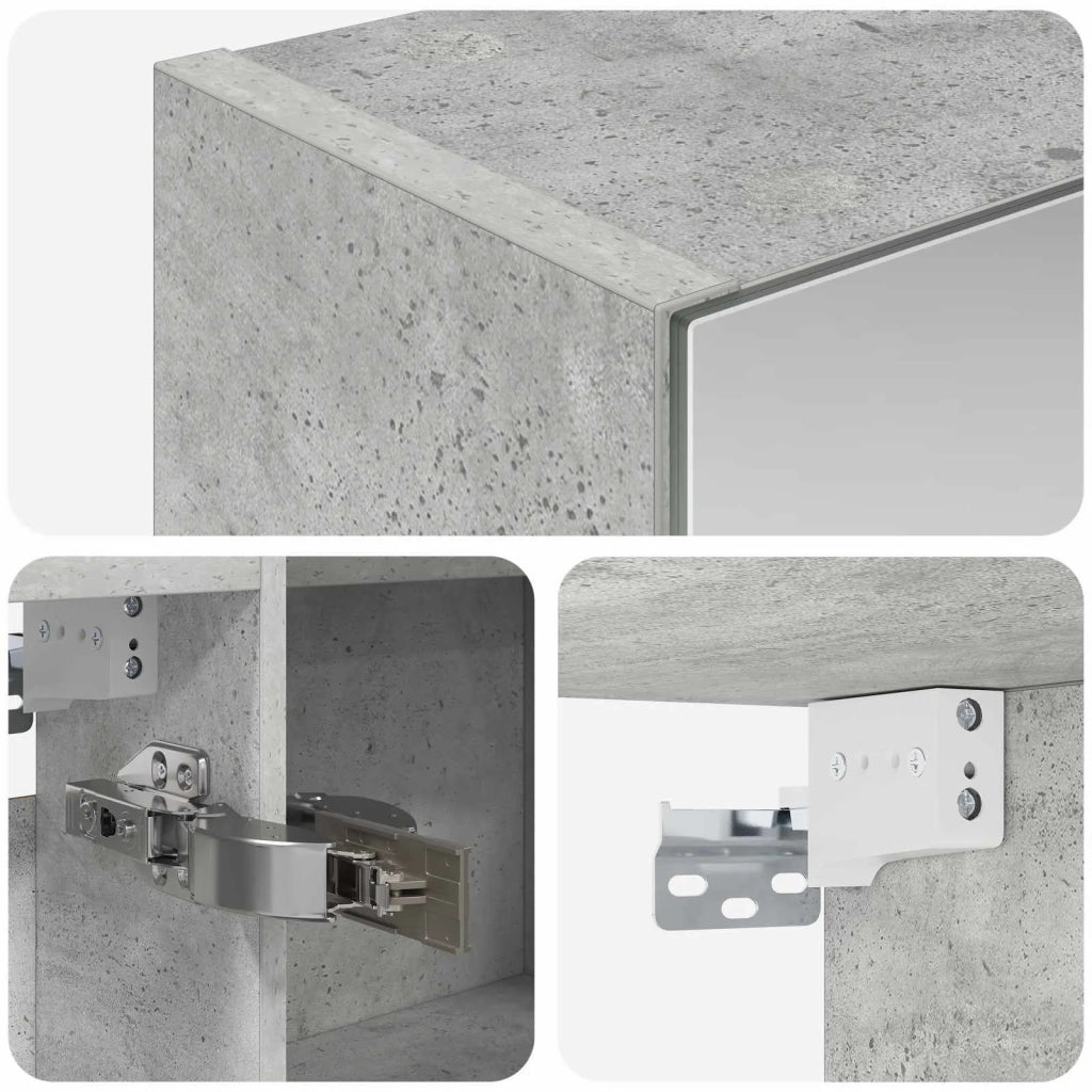 Mobiletto per specchio da bagno con lo scaffale Grigio cemento 889122