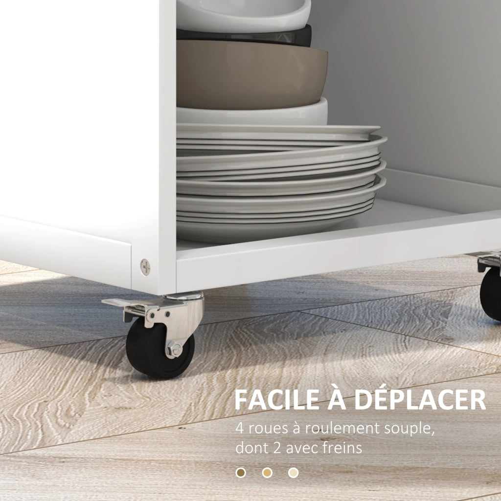 Tavolino da cucina con ruote ¨C Minimal ¨C Bianco