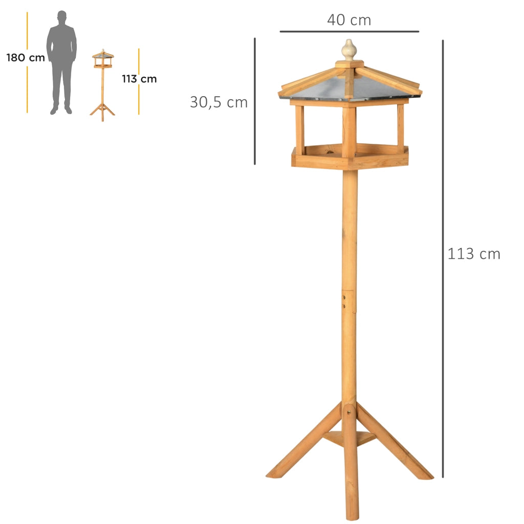 Mangiatoia per Uccelli con Piedistallo ¨C Minimal ¨C Legno 113 cm