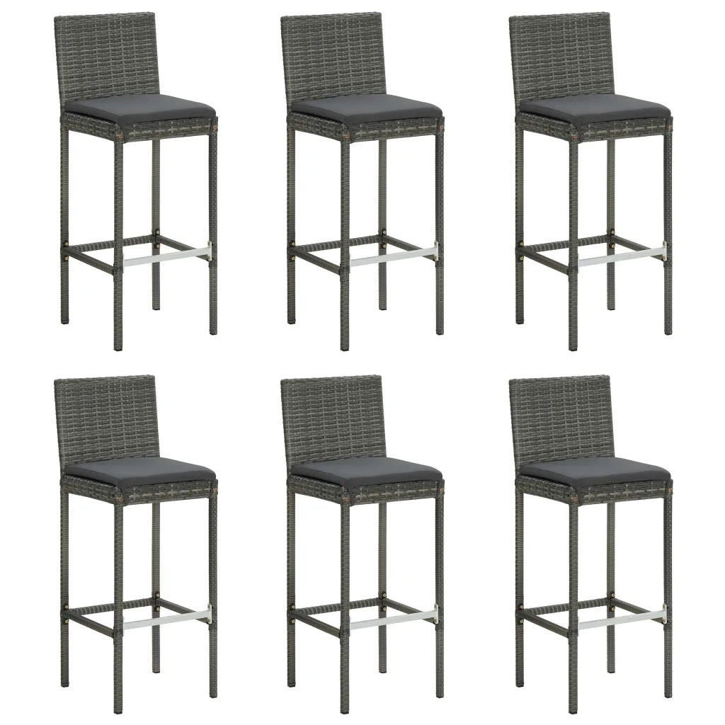 Set da Bar da Giardino 7pz con Cuscini Grigio 3068007