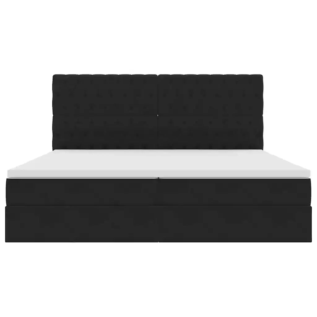 Letto con contenitore e materasso Nero 200 x 200 cm Velluto 3372113