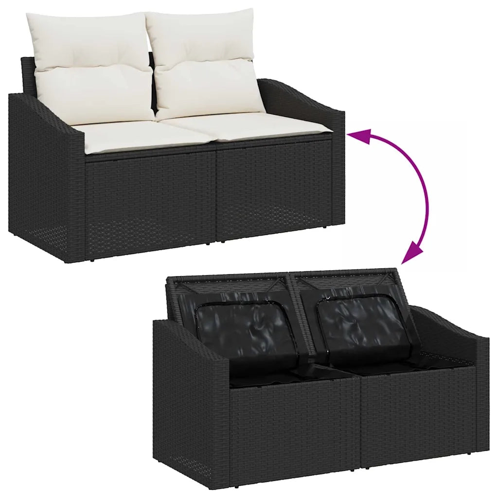 Set Divano da Giardino 9 pcs Marrone e Crema polyrattan 3355446