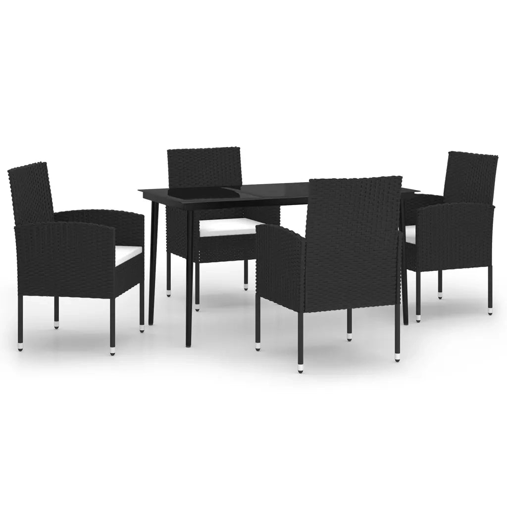 Set da Pranzo da Giardino 5 pz Nero 3099621