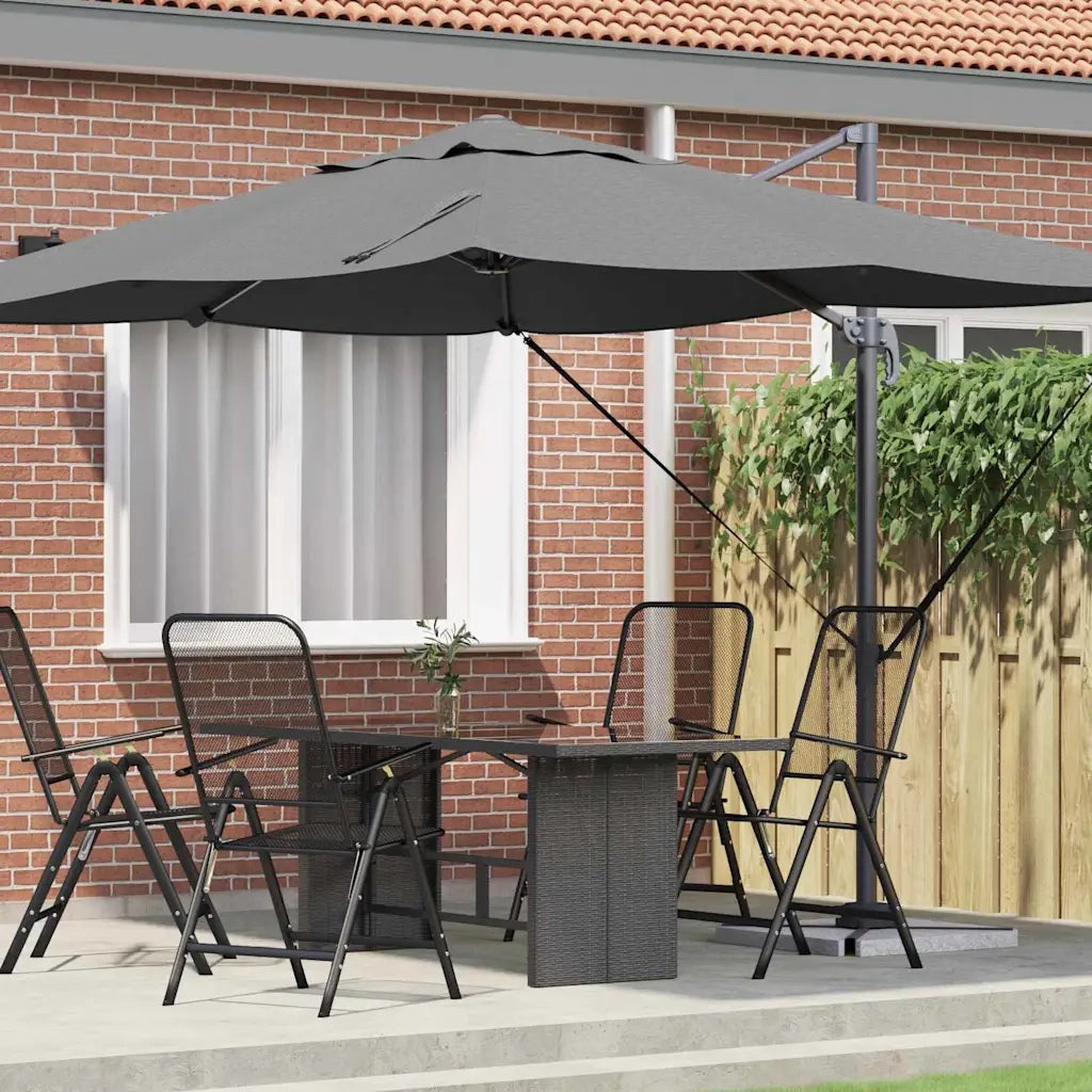 Ombrellone Antracite 351 x 250 x 260 cm Poliestere e Alluminio 42003345