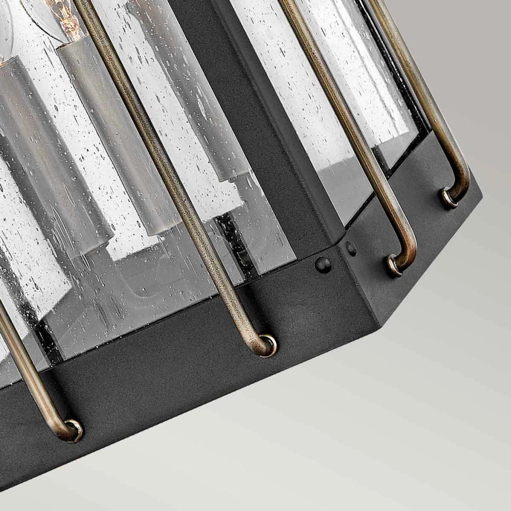 Applique esterno retrò nero E14 3x40W Fitzgerald Hinkley