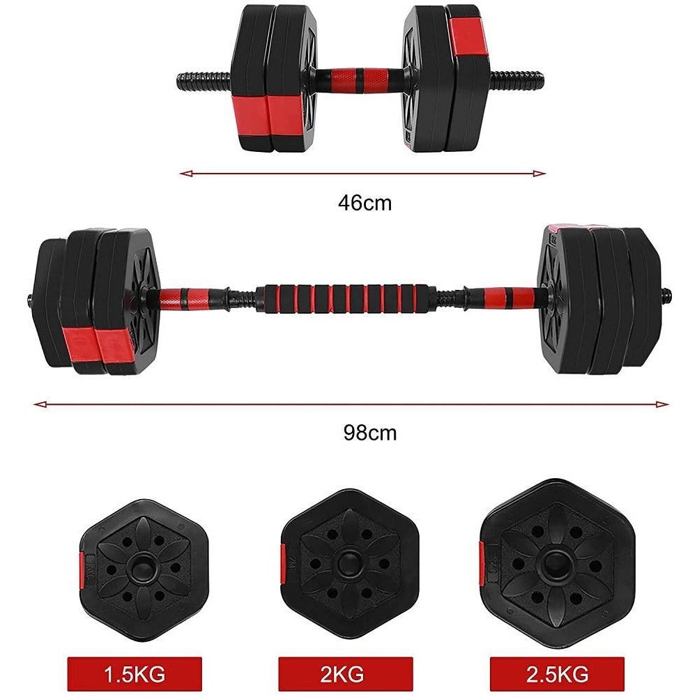 Trade Shop - Set Manubri Bilanciere Con Biella Regolabili 25kg Allenamento Corpo Palestra Casa -