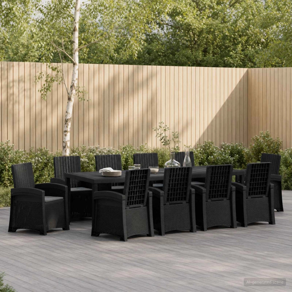 Set da Pranzo per Giardino 11 pz Antracite PP 3430168