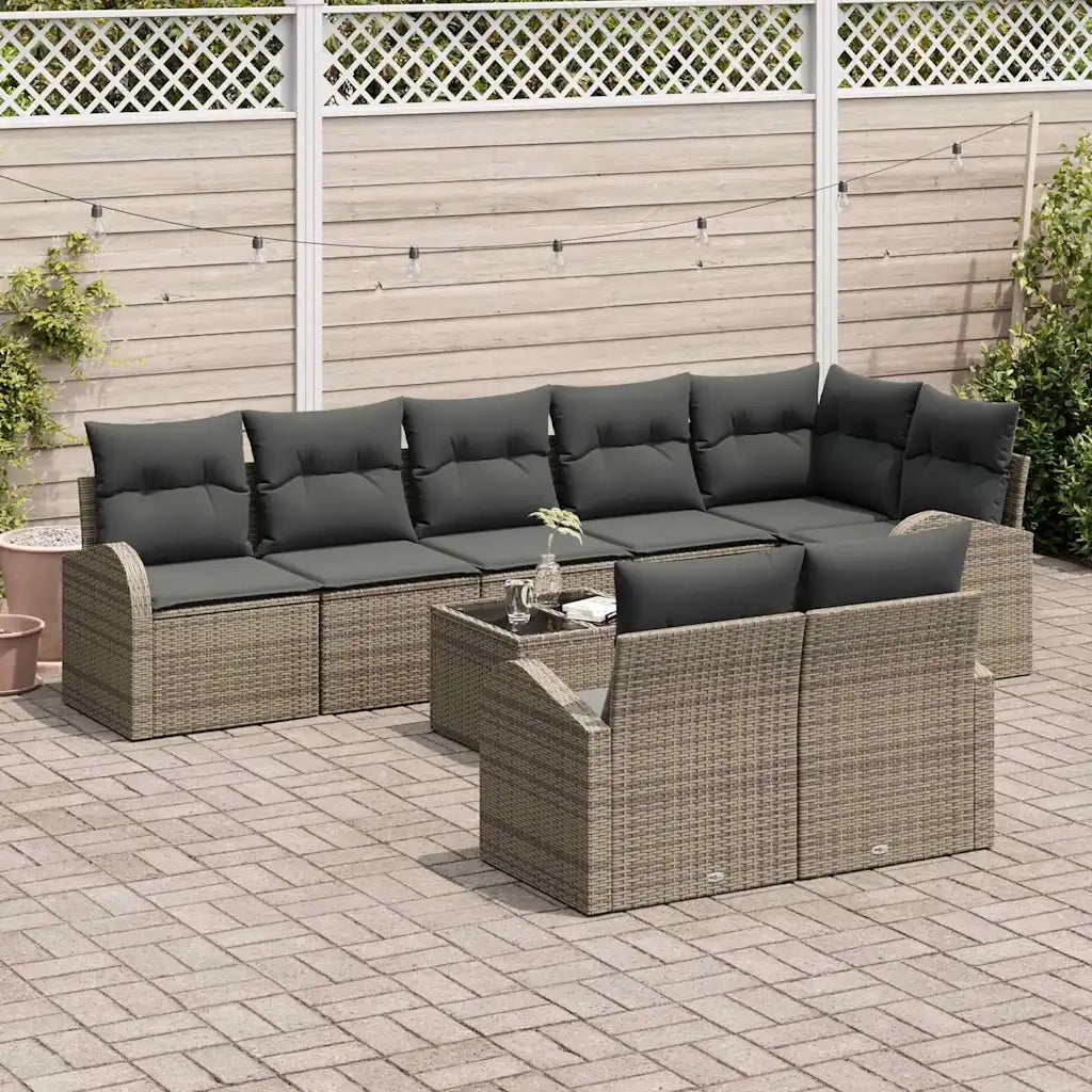 Set Divano da Giardino Grigio 55 x 55 x 37 cm polyrattan 3346099
