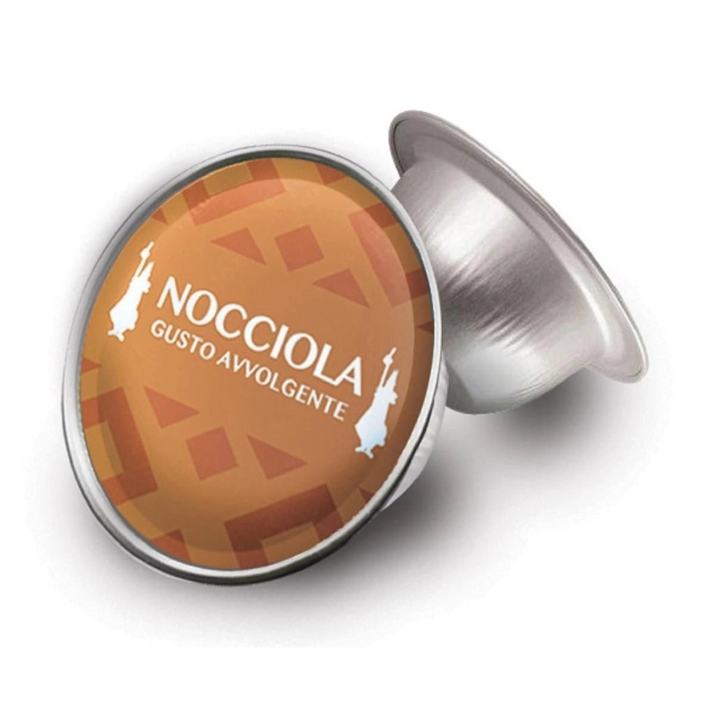 Bialetti MOKBICANOCC Caffe' d'Italia Capsule Caffe' Gusto Nocciola 12 pz 50% Arabica 50% Robusta Intensita' 9 colore Alluminio