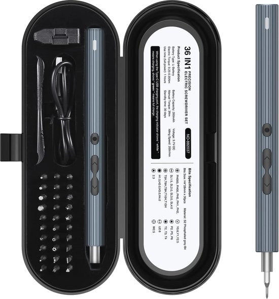 Mini trapano elettrico 36-in-1 con bit precisione e illuminazione LED