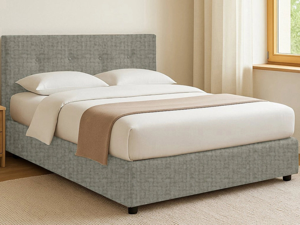 Ripon, Letto Singolo Sfoderabile Made in Italy, Grigio