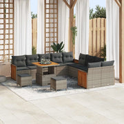 Set Divano da Giardino con cuscino 13 pcs Grigio 3363233