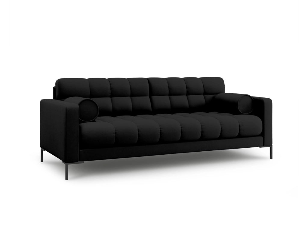 Cosmopolitan Design - Divano "Bali" 4 posti in tessuto strutturato nero 