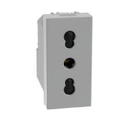 Bticino matixgo presa bipasso 2p+t 16a 250vac con interasse 19 e 26 mm *** colore grigio, confezione 1