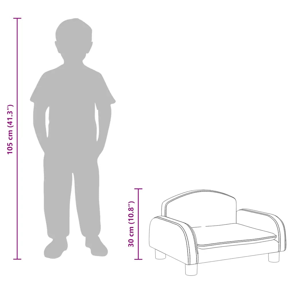 Divano per Bambini Cappuccino 50x40x30 cm in Similpelle 3196378