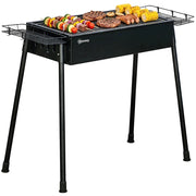 Barbecue a Carbone con 2 Griglie in Acciaio Inox ¨C zephmum ¨C 94x39x70 cm Nero