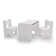 Set Timi Tavolo per Bambini con Due Sedie in Legno Bianco