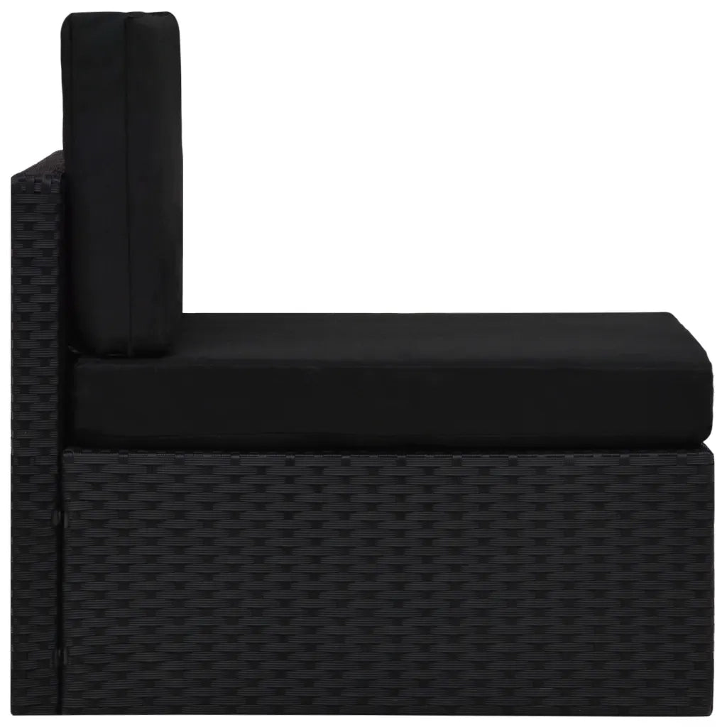 Seduta Centrale Modulare in Polyrattan Nero 49498