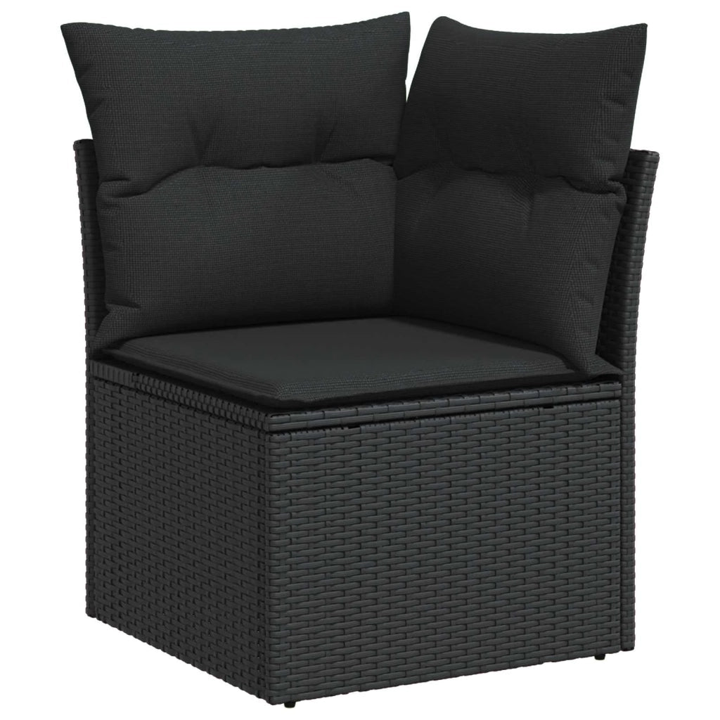 Set Divano da Giardino 9 pcs Nero polyrattan 3361894