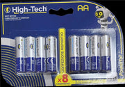 HIGH-TECH BATTERIE AA 8 PEZZI CONFEZIONE RISPARMIO