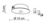 BASE-2R N Base a raggio d.12cm max 3 punti luce