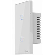 Trade Shop - Interruttore Luce Parete Smart Home Touch Wireless Wifi A 2 Canali Sonoff T0us2c -