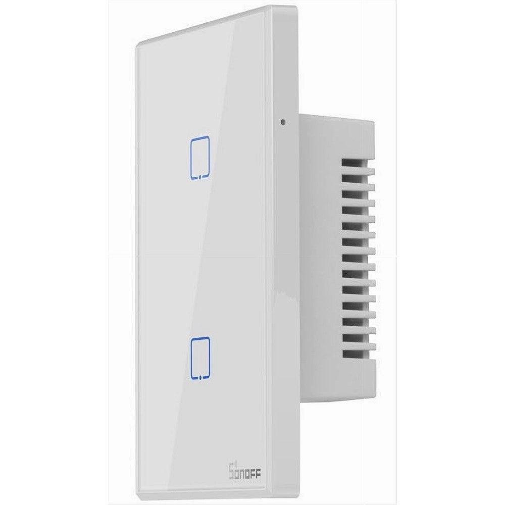 Trade Shop - Interruttore Luce Parete Smart Home Touch Wireless Wifi A 2 Canali Sonoff T0us2c -