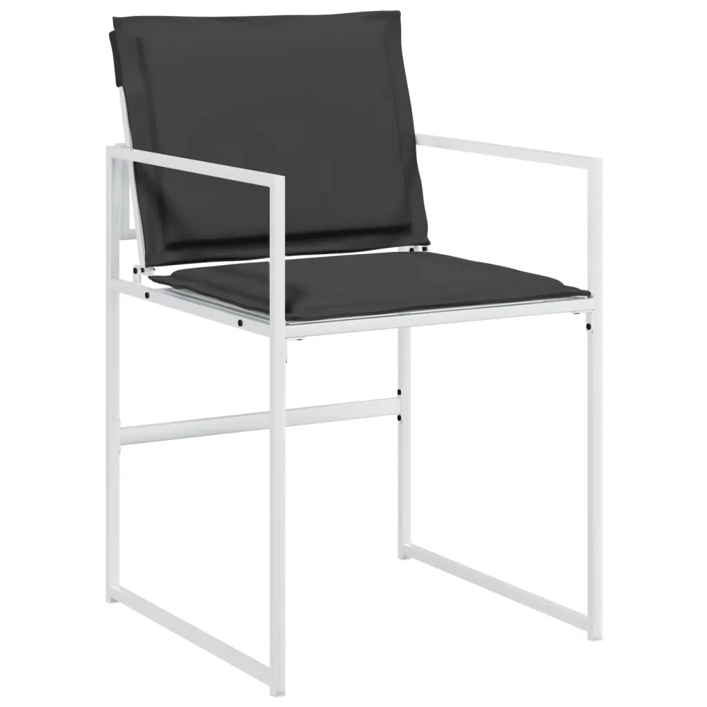 Set da Pranzo da Giardino 11 pz con Cuscini Bianco in Textilene 3295109