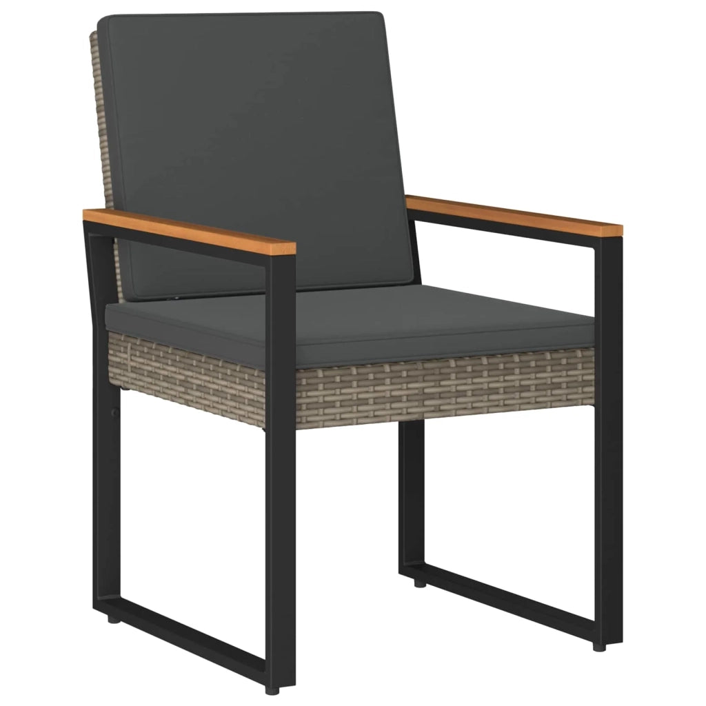 Set Mobili da Esterno 4 pz Grigio e Grigio Scuro polyrattan 42025326
