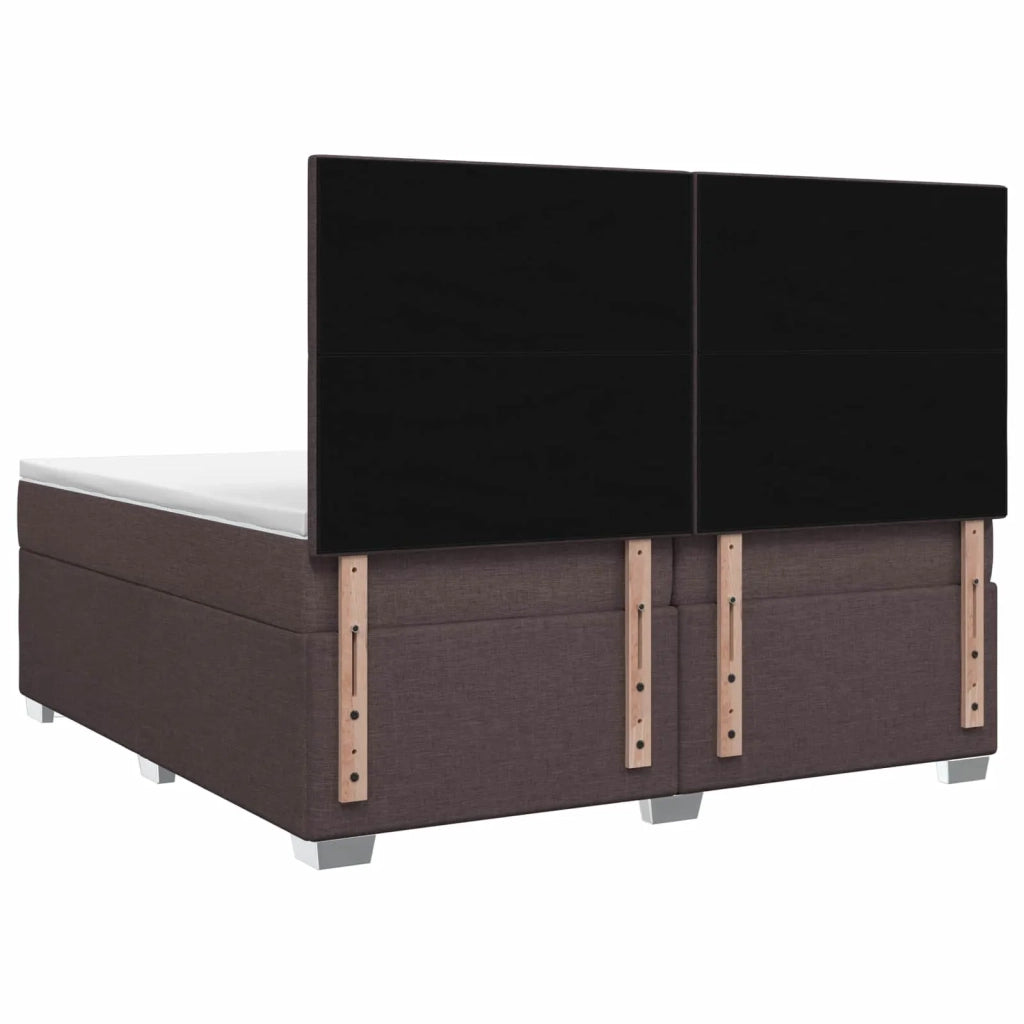 Letto box spring con materasso Marrone Scuro 200 x 200 cm 3453496