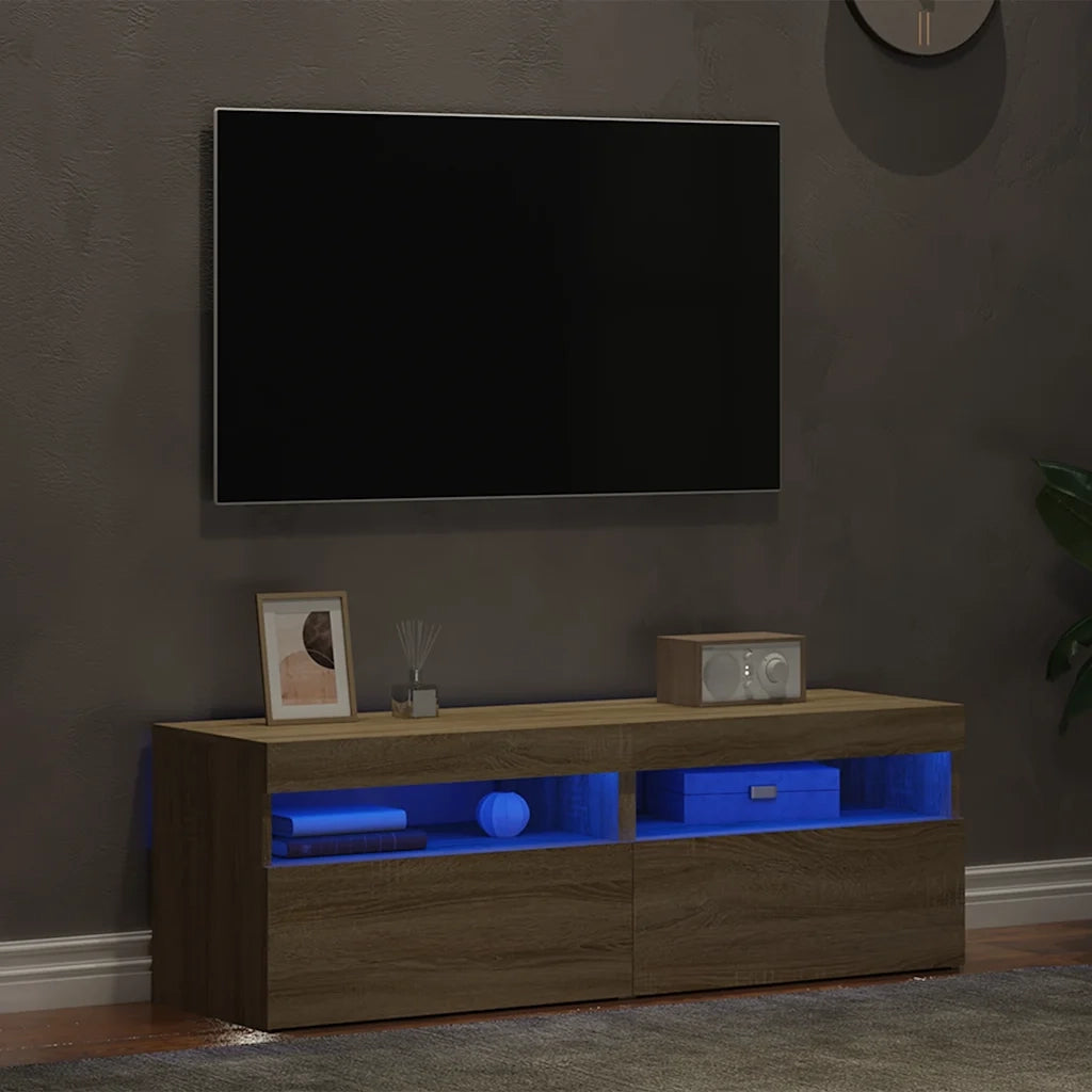 Mobili Porta TV con LED 2 pz | Armadietto TV | Mobile Porta TV Rovere Sonoma 60x35x40 cm