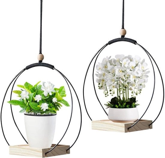 Due Pesi per Vasi da Fiori - Appesi per Vasi Macramé per Piante da Interno e Succulenti